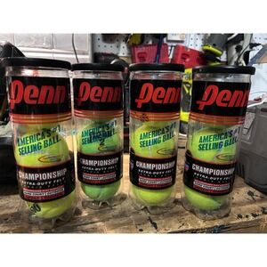 4 Cans Penn Championship Extra Duty Tennis Balls 12 Balls Total Hard Court
